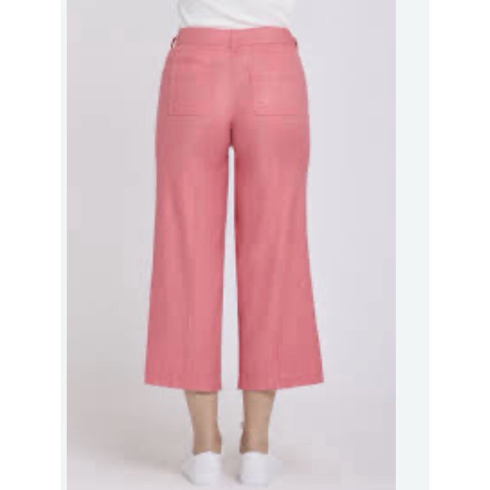 Oat New York Mid Rise Wide Leg Crop Jeans Pants  Sz 27/4 Red Preppy